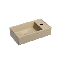 Умывальник Ceramicanova подвесной прямоугольный (чаша слева, отверстие под смеситель справа) цвет капучино матовый Element 407x217x100