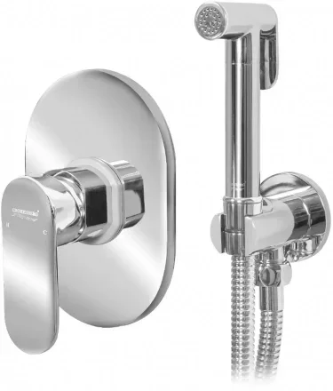 Смеситель встраиваемый с гигиеническим душем Grocenberg GB1002 Хром