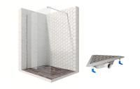 Душевая перегородка Ambassador Walk-in 15031104-ST20, свободный вход, угловой трап, 120см
