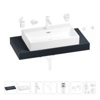 Раковина 70 см со столешницей 100 см Wellsee Graceful Pro 201012645 в наборе 10 в 1: столешница, раковина, смеситель, сифон, донный клапан, угловые вентили, аксессуары (цвет матовый белый)