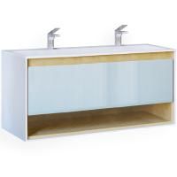 Тумба под раковину Jorno Glass 120 Gla.01.122/P/W белый глянец