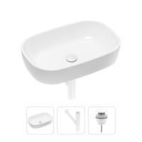 Комплект 3 в 1 Lavinia Boho Bathroom Sink 21520034: накладная фарфоровая раковина 54 см, металлический сифон, донный клапан