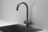 Смеситель для кухни Granula Kitchen Space 7104 графит матовый, подключение к фильтру