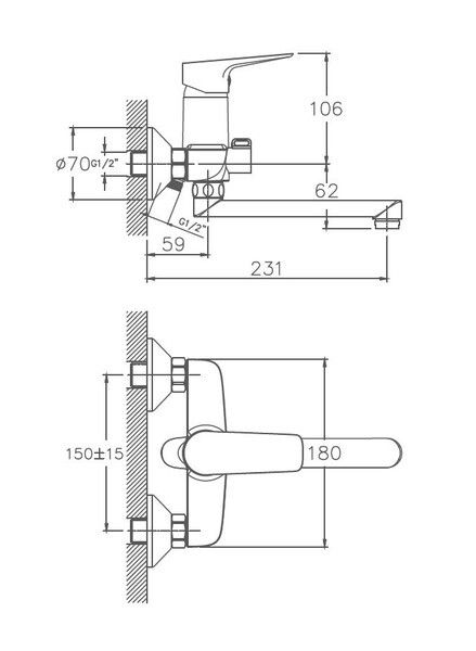 Смеситель для ванны Haiba HB60506