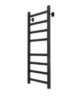 Полотенцесушитель водяной ARIANO Моко 100х53 черный матовый, 8 перекладин, американки угловые квадратные 1/2'х3/4' в комплекте