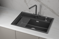 Мойка для кухни Granula Kitchen Space 7301i шварц, 73х51 см, прямоугольная