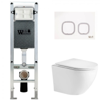 Унитаз с инсталляцией WeltWasser AMBERG 350 ST + MERZBACH 004 GL-WT + AMBERG RD-WT