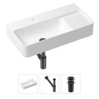 Комплект 3 в 1 Lavinia Boho Bathroom Sink 21520494: накладная фарфоровая раковина 60 см, металлический сифон, донный клапан