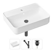 Комплект 3 в 1 Lavinia Boho Bathroom Sink 21520332: накладная фарфоровая раковина 60 см, металлический сифон, донный клапан