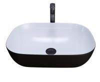 Раковина Grossman GR-4041BW 460x320x140 черная белая внутри