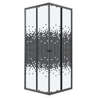 Душевое ограждение Niagara Eco NG-1009-14QBLACK (90х90х190) квадрат,раздвижное,черный,стекло мозаика