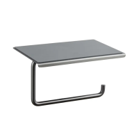 Держатель для туалетной бумаги с полочкой Shevanik SZ15T, оружейная сталь