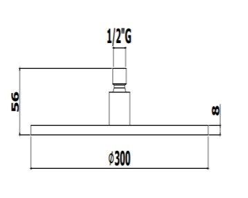 Верхний душ Paffoni MASTER KING ZSOF079CR d300 хром