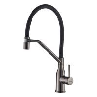 Смеситель для кухни с гибким изливом Shevanik S343T-3, оружейная сталь