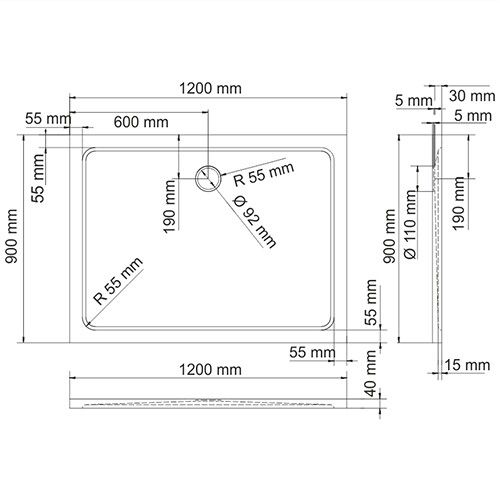 Душевой поддон WasserKRAFT Berkel 48T07