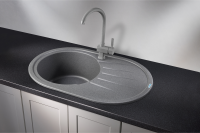 Мойка для кухни Granula Standart 7601 графит, 76х50 см, овальная