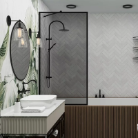 Шторка на ванну Veconi Palau PL-85B, 900x1500, черный, стекло тонированное