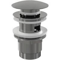 Водослив для умывальника Alcaplast click/clack 5/4", цельнометаллический с большой заглушкой, A390