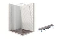 Душевая перегородка Ambassador Walk-in 15031104-ST8, свободный вход, линейный трап, 120см