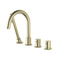 Смеситель на борт ванны с термостатом TIMO Saona 2330/17Y, матовое золото