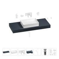 Раковина 50 см со столешницей 120 см Wellsee Pure BY Wellsee 201011345 в наборе 9 в 1: столешница, раковина, встраиваемый смеситель, сифон, выпуск, аксессуары (цвет набора матовый белый)