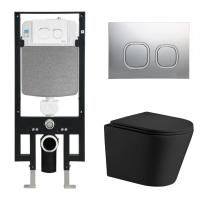 Унитаз с инсталляцией WeltWasser AMBERG 497 + SALZBACH 004 MT-BL + AMBERG RD-CR