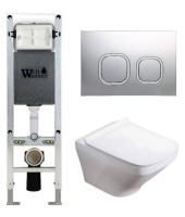 Унитаз с инсталляцией WeltWasser AMBERG 350 ST + HOFBACH 004 GL-WT + AMBERG RD-CR