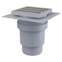 Сливной трап Alcaplast 150х150/110 решетка нержавеющая сталь воротник 2-х уровневая APV13