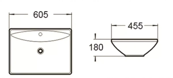 Раковина керамическая (накладная/подвесная)   SantiLine SL-1015