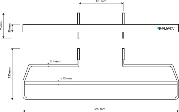 Держатель для полотенец Bemeta Rawell 101604174