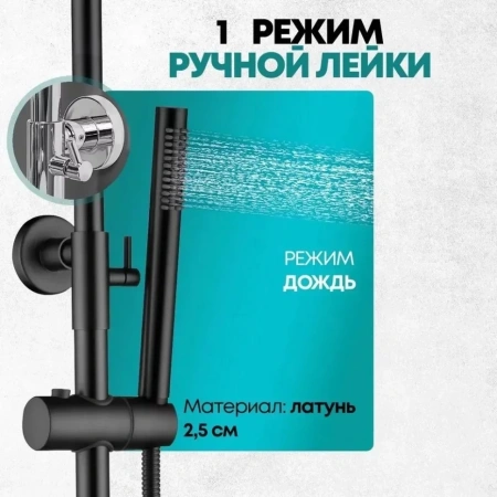 Душевая система Grocenberg GB7099 Чёрный матовый