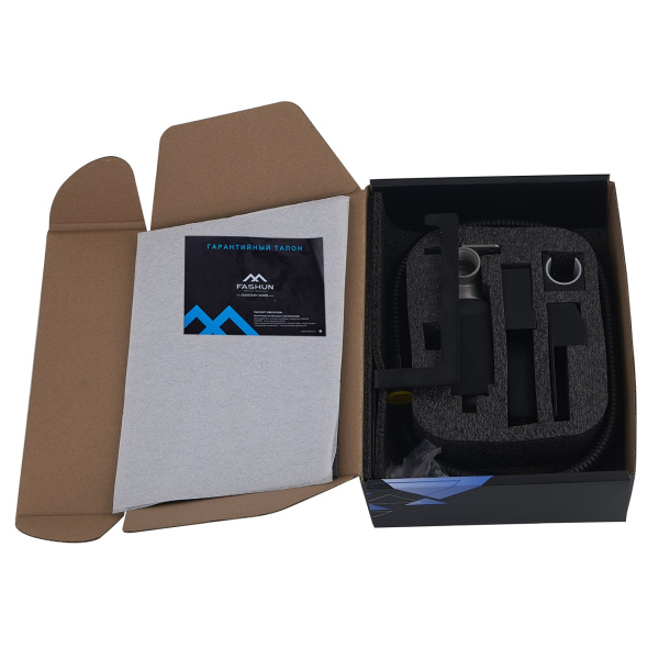 Гигиенический душ со смесителем и держателем туалетной бумаги FASHUN A57704-7, чёрный