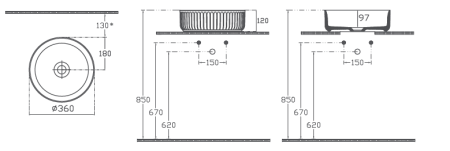 Раковина накладная ISVEA Infinity Ion круглая 36см, цвет синий матовый 10NF66036SV-2Z