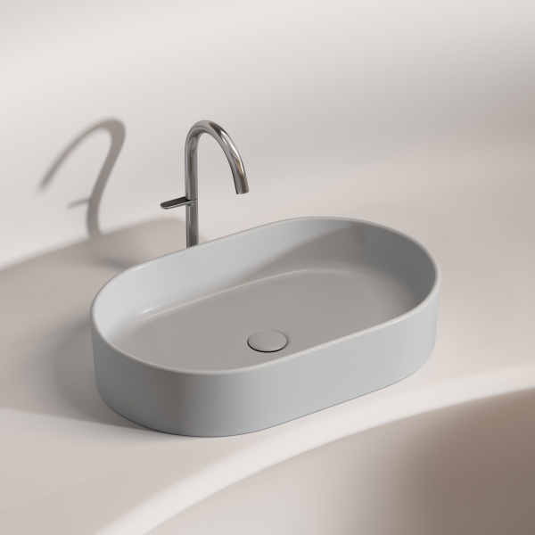 Умывальник Ceramicanova чаша накладная овальная (цвет Розовый Матовый) Element 608x385x122мм