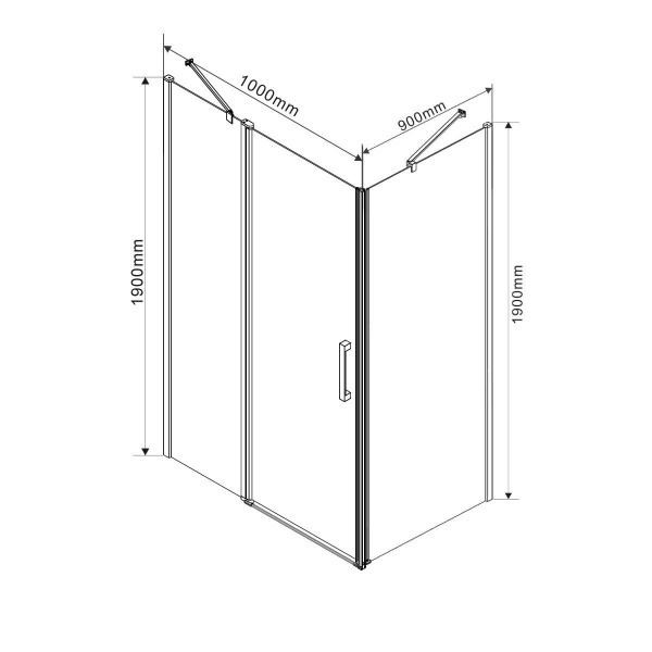 Душевой уголок Vincea Orta VSR-1O9010CL, 1000*900, хром, стекло прозрачное