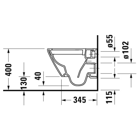 Duravit D-Neo Унитаз подвесной компакт Duravit Rimless® 2587090000