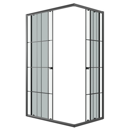 Душевое ограждение Niagara Eco NG-1018-14QKL (100х80х190) прямоугольник,раздвижное,черный,стекло клетка