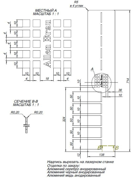 Накладка для сифона Allen Brau Infinity 8.210N6-BA серебро браш