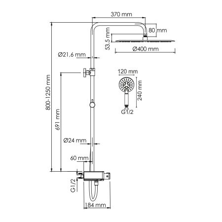 A113.117.058.CH Thermo Душевой комплект WasserKRAFT с термостатическим смесителем
