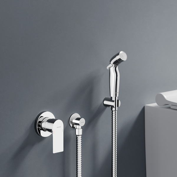 477510000 Apollo Смеситель Damixa монтируемый в стену с гигиеническим душем, хром