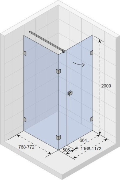 Душевой уголок Riho SZ Scandic NXT X204 120х80 R GX08057C2
