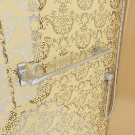 Душевая кабина Niagara Luxe NG-7717GBK 100x100х210, низкий поддон, стенки золото, без крыши
