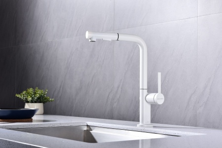 Смеситель для кухни NEO, белый матовый, Ne214419-WH, Paulmark