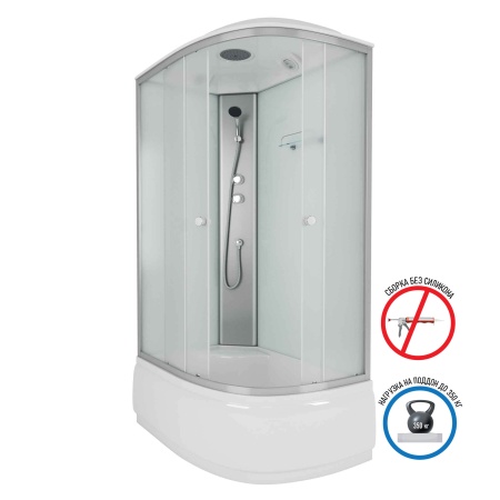 Душевая кабина Niagara Eco E120/80/40L/MT (120х80х215) высокий поддон(40см),стекло матовое,