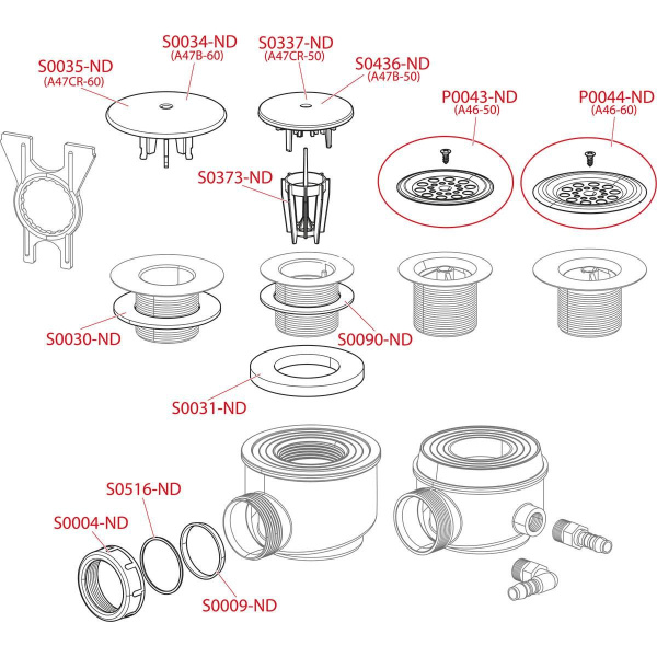 Сифон для душевого поддона Alcaplast с нержавеющей peшeткой, A46-50
