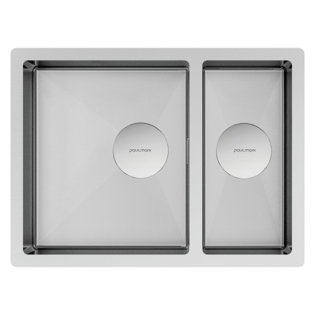 Мойка нерж. сталь NEXT 58/2S UNI, PM225844-BS, брашированная нерж.сталь, 580х440мм, Paulmark