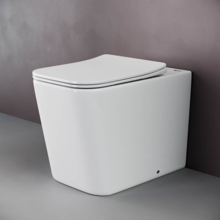 Напольный приставной унитаз Ceramicanova Cubic Rimless, Белый, CN1809