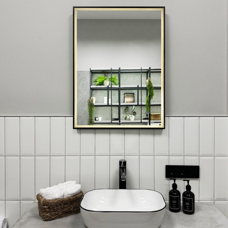 Зеркало RoxenBath Sigma (60x80) в черной алюминиевой раме