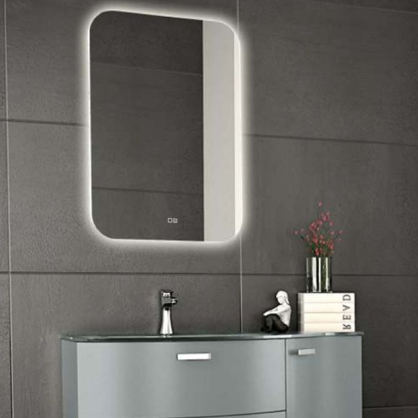 Зеркало Silver Mirrors Pallada 550x800 LED-00002272 со встроенным светильником, сенсорный выключатель, подогрев