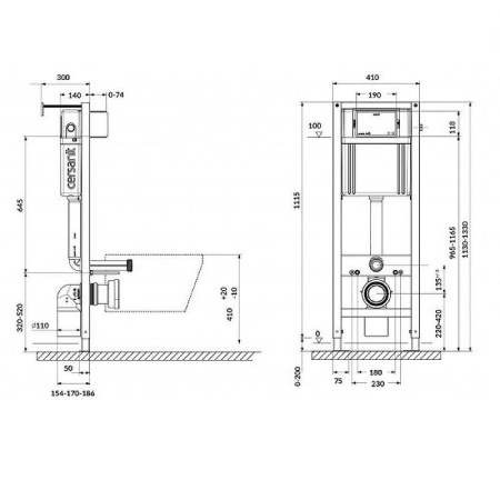 Инсталляция Cersanit AQUA SMART M 40 для унитаза механическая окрашенная, 63475